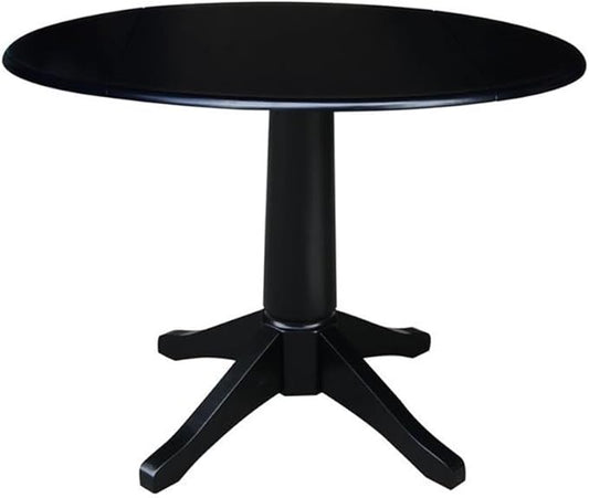 IC INTERNATIONAL CONCEPTS 42" Round Dual Drop Leaf Pedestal Table 30.3" H