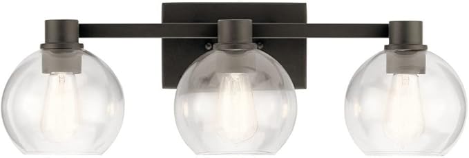 Kichler The Harmony 24.5 inch 3 light vanity light with clear glass Olde Bronze®
