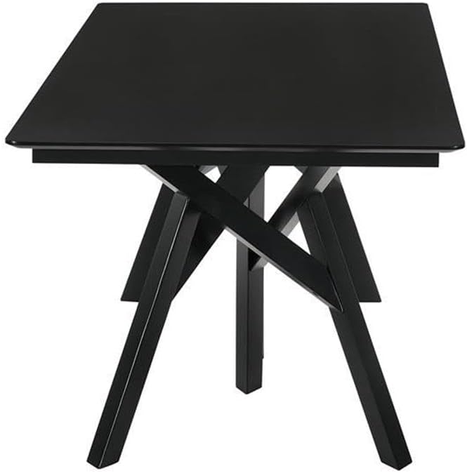 Armen Living Cortina 79" Mid-Century Modern Black Wood Dining Table Legs