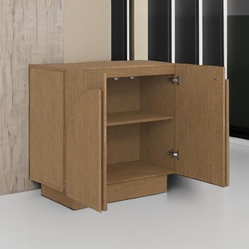 Nathan James Iris Mid-Century Modern Wood Sideboard Storage Accent Cabinet, with Arched Doors and Adjustable Shelves for Kitchen or Living Room