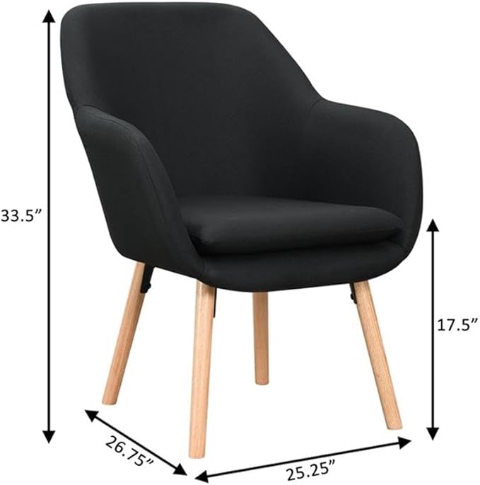 Convenience Concepts Take a Seat Charlotte Accent Chair, Black