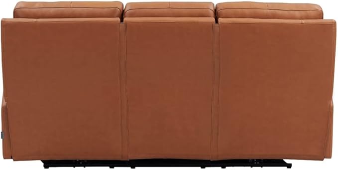 Hydeline Venice Zero Gravity Power Recline and Headrest Top Grain Leather Sofa and Recliner Set with Hidden Cup Holder, 86",Nutmeg Brown, Memory Foam, Pocket Coils and Control Panel