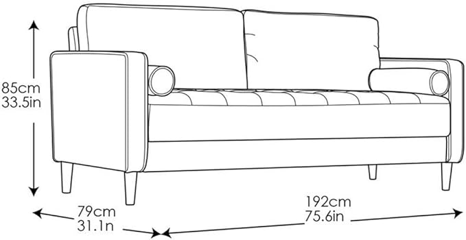Studio Living® Lexington 75.6" Sofa, Mid-Century Modern, Pocket Coil Comfort, Easy Assembly, Woven Fabric, Navy Blue
