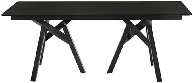 Armen Living Cortina 79" Mid-Century Modern Black Wood Dining Table Legs