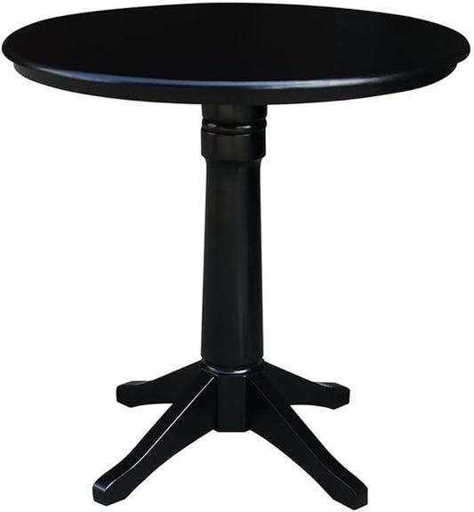 International Concepts 36" Round Top Pedestal Table-34.9" H, Black
