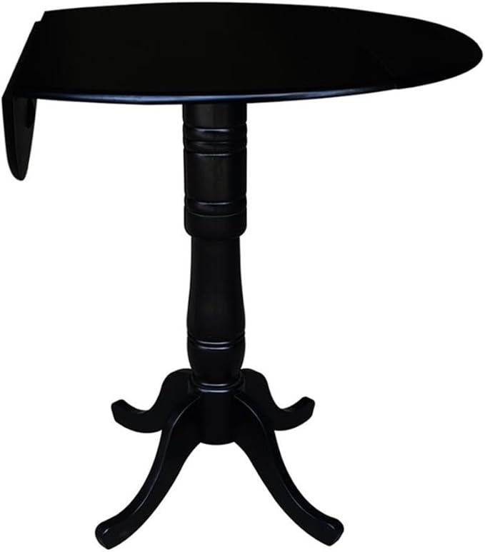 IC INTERNATIONAL CONCEPTS 42" Round Dual Drop Leaf Pedestal Table 41.5" H