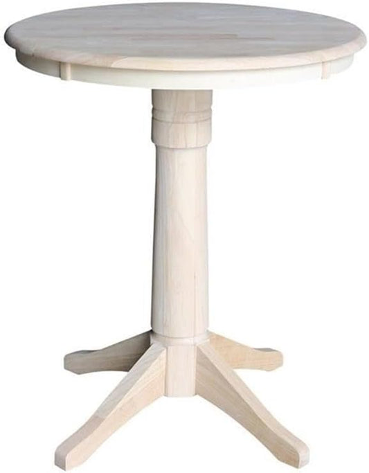 International Concepts 30" Round Top Pedestal Table-34.9" H, Unfinished