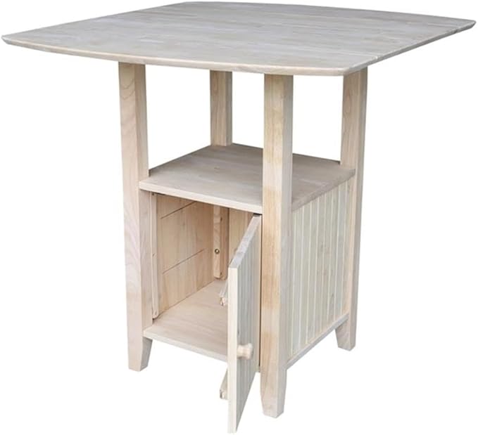 IC INTERNATIONAL CONCEPTS Dual Drop Leaf Bistro Table - Bar Height - with Storage