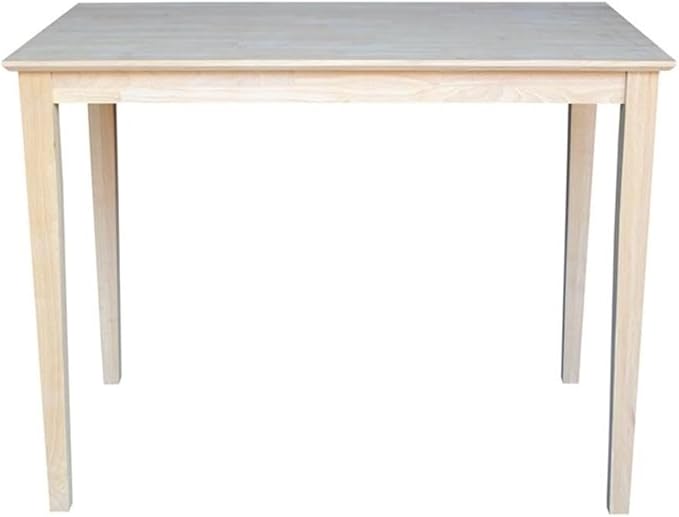 International Concepts Solid Wood Top Dining table, 30 x 48, Unfinished