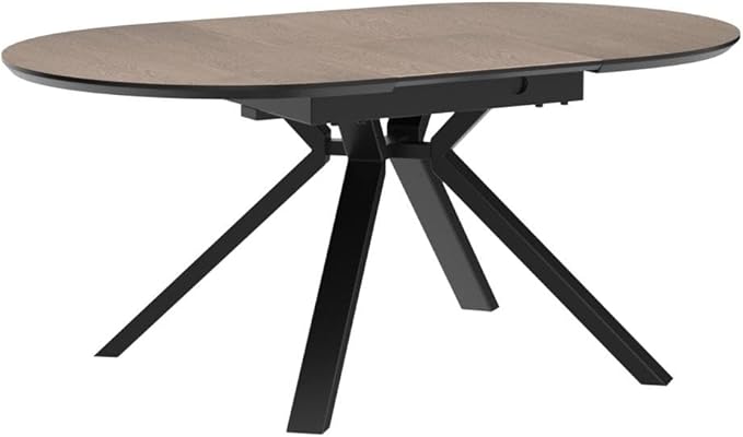 Acanva Extension Oval/Round Dining Table for 6, Expandable Butterfly Leaf & Sturdy Base, Suit for Kitchen, Living Room & Apartment, 51.2”W(+19.7”) x 51.2”D x 30.1”H, Light Oak
