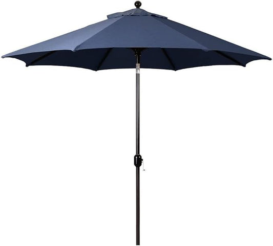 Galtech Deluxe Auto Tilt Market Umbrella, 11ft - Outdoor Patio, Deck, Pool, Backyard Stand Alone Umbrella - Octagon, Heavy Duty w/Black Frame & Sunbrella Fabric (Navy)
