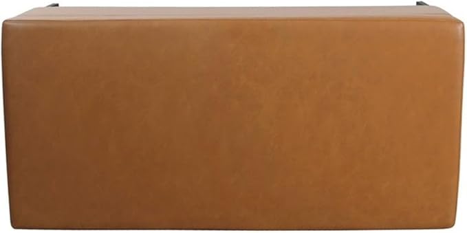 HomePop Upholstered Storage Bench with Metal Leg|Homepop Home Décor|Bench with Storage for Living Room & Entryway - Faux Leather Brown