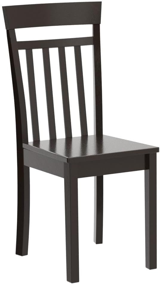 East West Furniture CAC-CAP-W Capri Dining Chairs - Slat Back Wooden Seat Chairs, Set of 2, Cappuccino