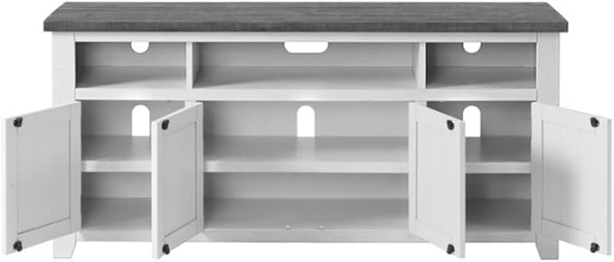 Martin Svensson Home Foundry 65" TV Stand, White Stain with Grey Top