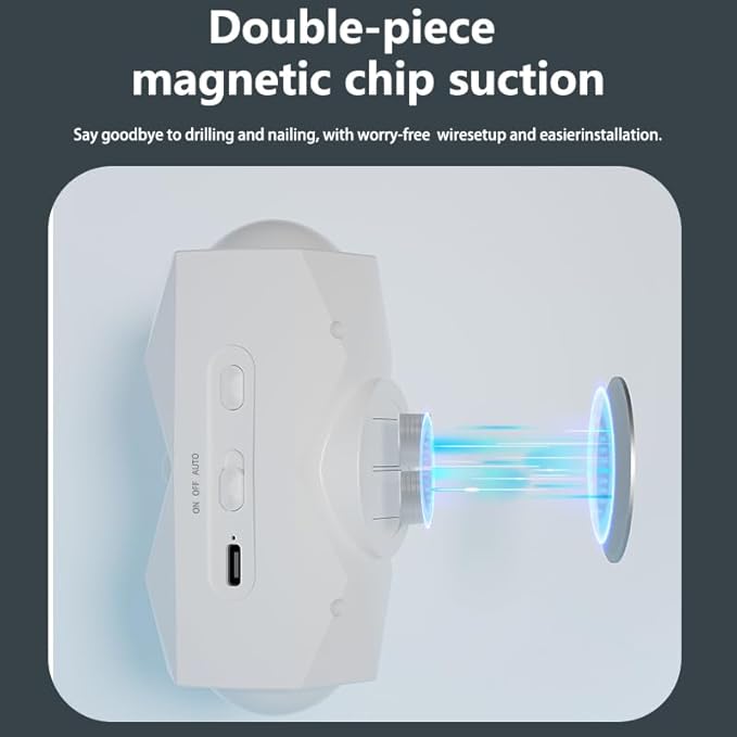 Rechargeable Motion Sensor Wall Sconce, Battery Operated Indoor Night Light with Magnetic Mount, RGB Colorful LED Ambient Lighting for Hallway, Stairs, Bathroom & Kids Room (USB-C)