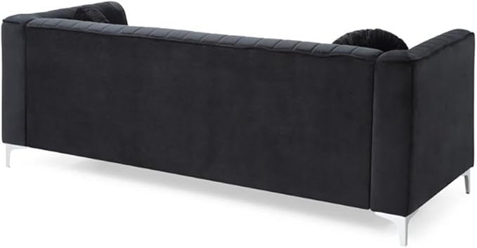 Glory Furniture Delray Velvet Sofa in Black