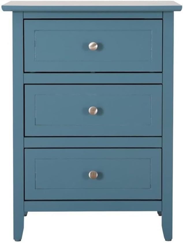 Glory Furniture Daniel 3 Drawer Nightstand in Teal
