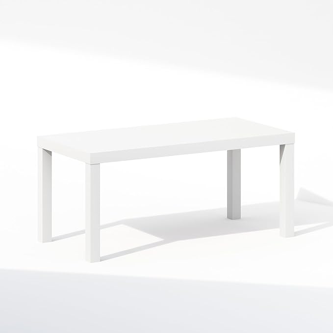 Furinno Simplistic TV Stand, Modern Entertainment Center, Triple Thick TV Table, TV Console for TV up to 40 Inch, for Living Room, Bedroom, White