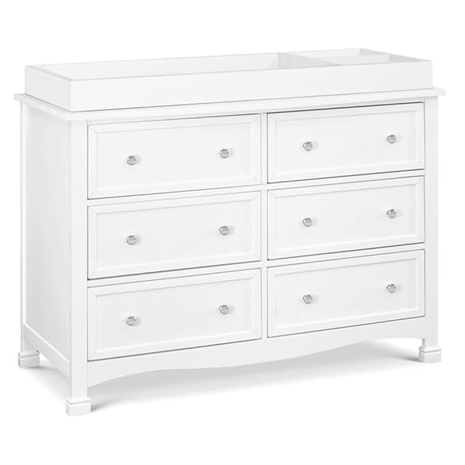 Kalani Baby Dresser for Nursery - GREENGUARD Gold Certified Wooden 6 Drawer Double Dresser - Kids Dresser for Boys and Girls - Multi-Purpose White Dresser for Bedroom, Living Room, and Hallway