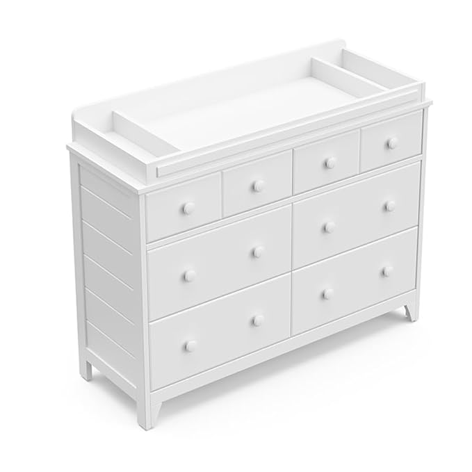 Storkcraft Moss 6 Drawer Dresser (White) – GREENGUARD Gold Certified Nursery Dresser, Safety-Focused Interlocking Drawer System, Chest of Drawers for Bedroom, Wood Craftsmanship