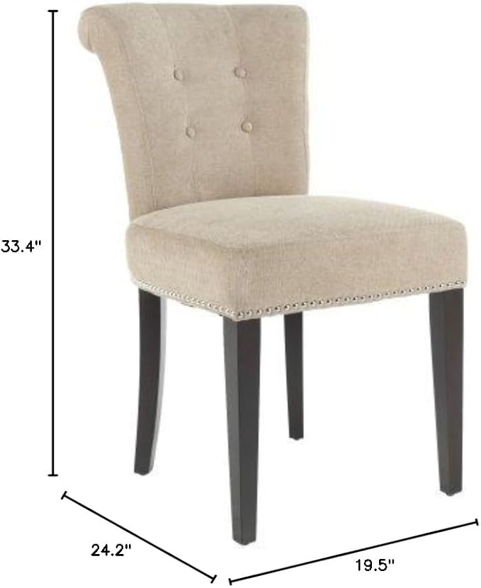 Safavieh Mercer Collection Matthew Beige Linen Dining Chair, Set of 2