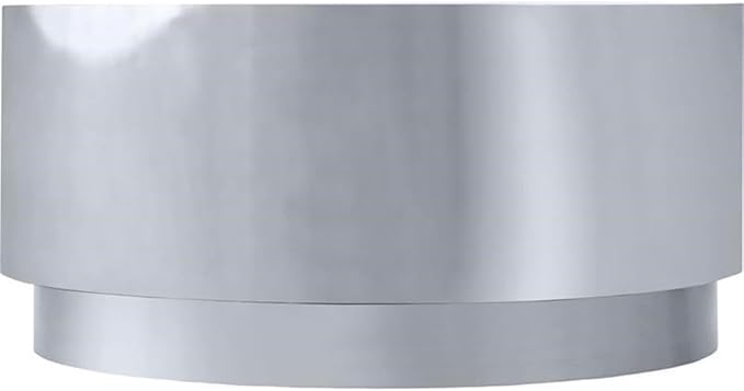 Meridian Furniture Jazzy 36" Stainless Steel Drum Coffee Table in Silver Chrome