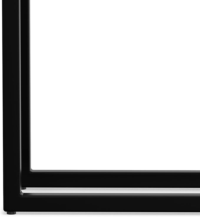 SIMPLIHOME Skyler Metal Table - 18 inch Wide Solid Iron C-Side Table with Genuine Green Marble Top in Black, Industrial Accent End Table for Living Room, Bedroom or Home Office with Slide-Under Design