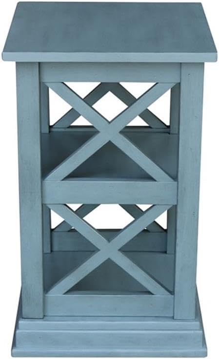 International Concepts Hampton Accent Table with Shelves in Ocean Blue