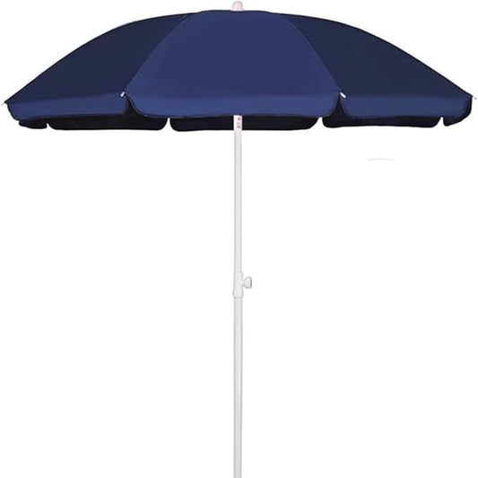 AMMSUN 6FT Portable Picnic Outdoor Canopy Sunshade Beach Umbrella with Tilt Function, Small Patio Umbrella - UPF 50+ protection Garden Umbrella 6' Navy Blue Patio Umbrella