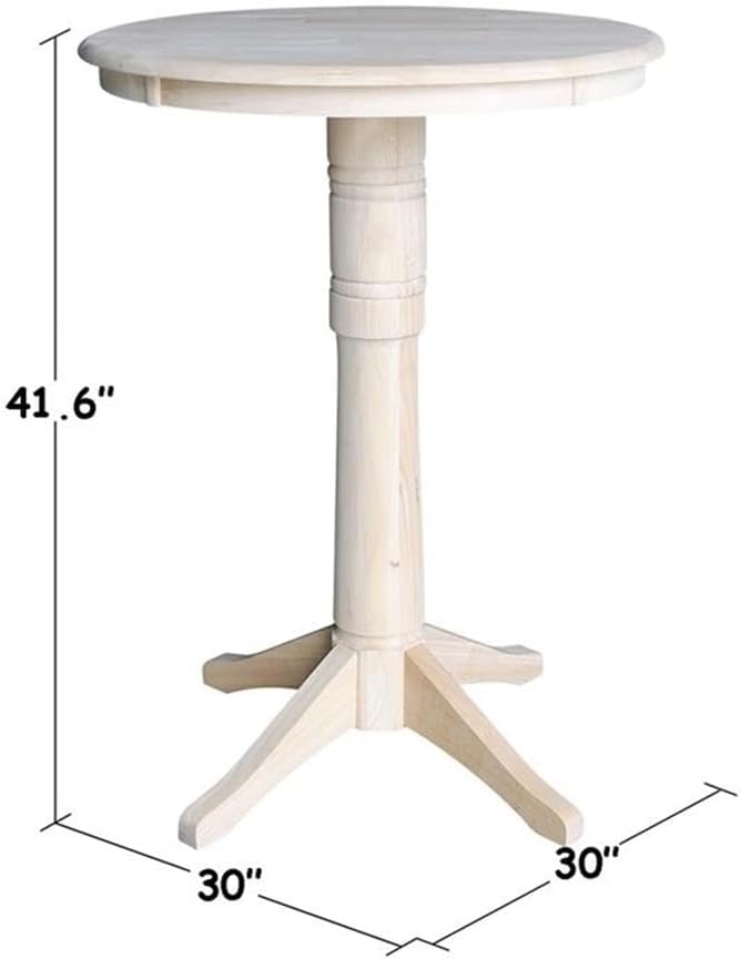 IC INTERNATIONAL CONCEPTS 30" Round Top Pedestal Table - 41.9" H