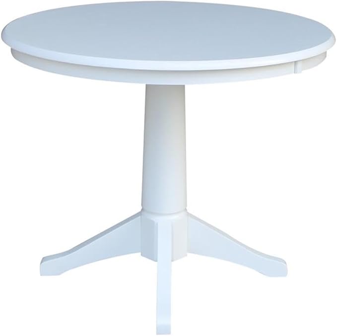 International Concepts 36" Round Top Pedestal Table-28.9" H, White