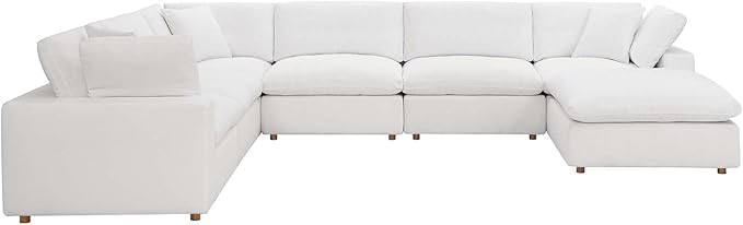 Modway Commix Down-Filled Overstuffed Upholstered 7-Piece Sectional Sofa
