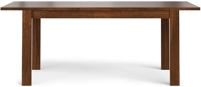 SIMPLIHOME Wilson Dining Table - 60 inch Wide Solid Wood Walnut Veneer Extendable Table, Transitional Style for Dining Room or Kitchen with Thick, Straight Legs and Butterfly Leaf, Seats 8