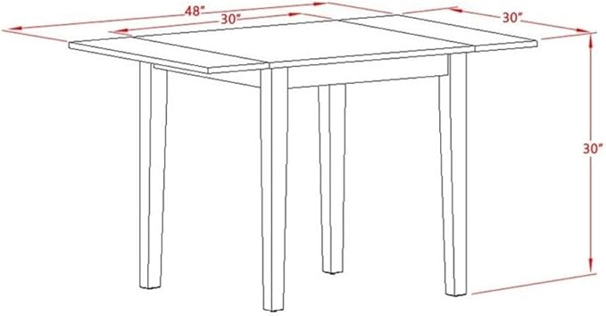 East West Furniture NDNO3-MAH-C 3 Piece Dinette Set for Small Spaces Contains a Rectangle Dining Table with Dropleaf and 2 Linen Fabric Kitchen Dining Chairs, 30x48 Inch, Mahogany