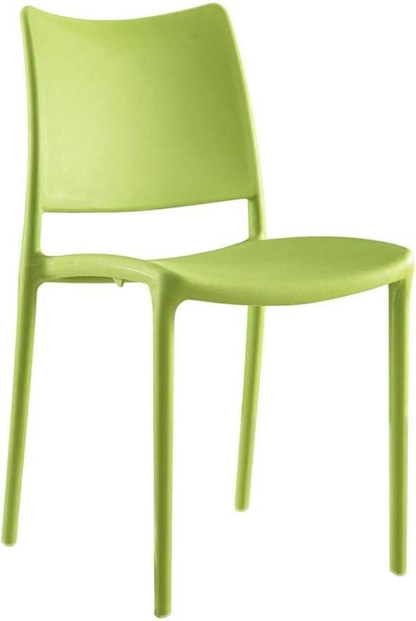 Modway Hipster Contemporary Modern Molded Plastic Stacking Two Dining Chairs in Green