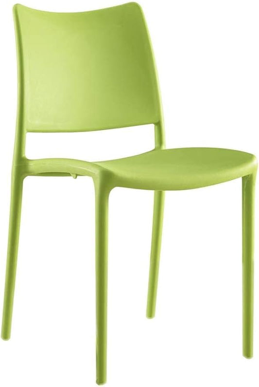 Modway Hipster Contemporary Modern Molded Plastic Stacking Two Dining Chairs in Green
