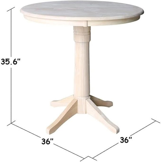 International Concepts 36" Round Top Pedestal Table-34.9" H, Unfinished