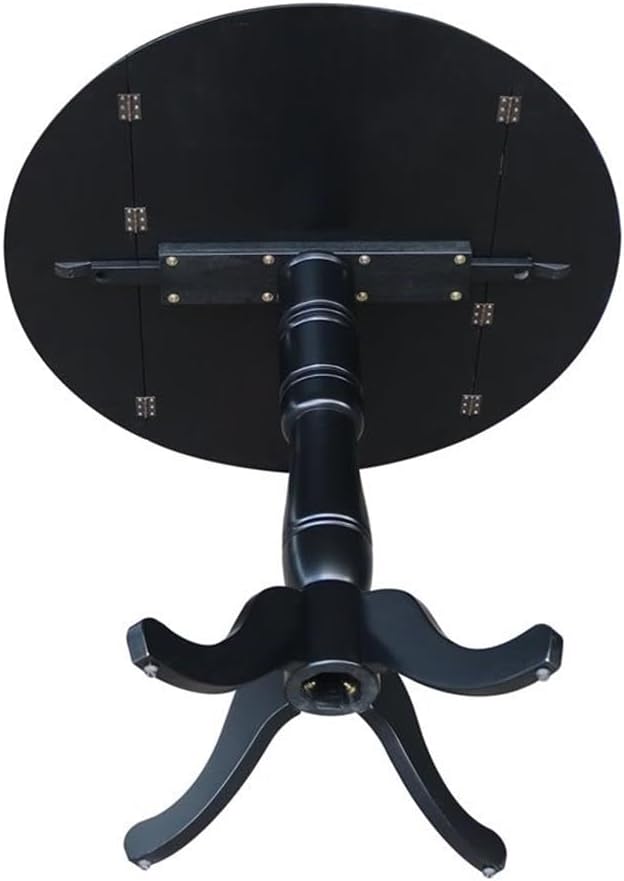 IC INTERNATIONAL CONCEPTS 42" Round Dual Drop Leaf Pedestal Table 41.5" H