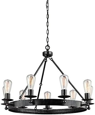Sea Gull Lighting 3110209-846 Ravenwood Manor Nine-Light Chandelier Hanging Modern Fixture, Stardust Finish