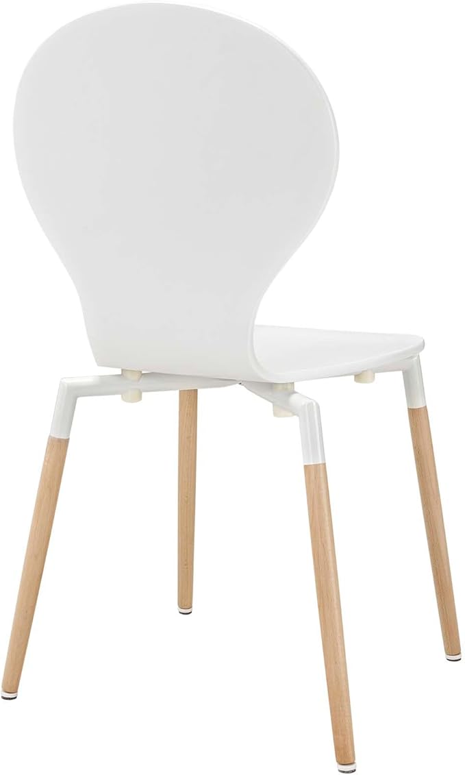 Modway Path Mid-Century Modern Kitchen and Dining Room Chair in White