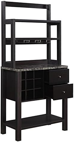 Convenience Concepts Newport Serving Bar, Espresso/Faux Marble