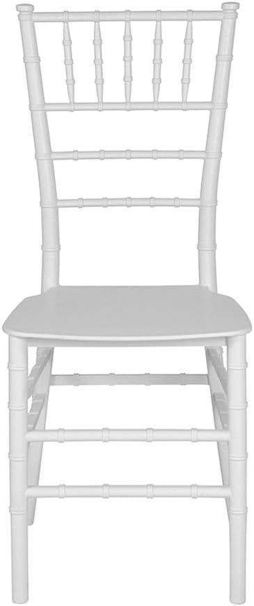 Flash Furniture 2 Pack HERCULES Series White Resin Stacking Chiavari Chair