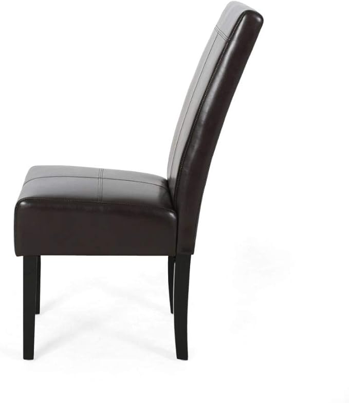 Christopher Knight Home Emilia Chocolate Brown Leather Dining Chairs (Set of 2)