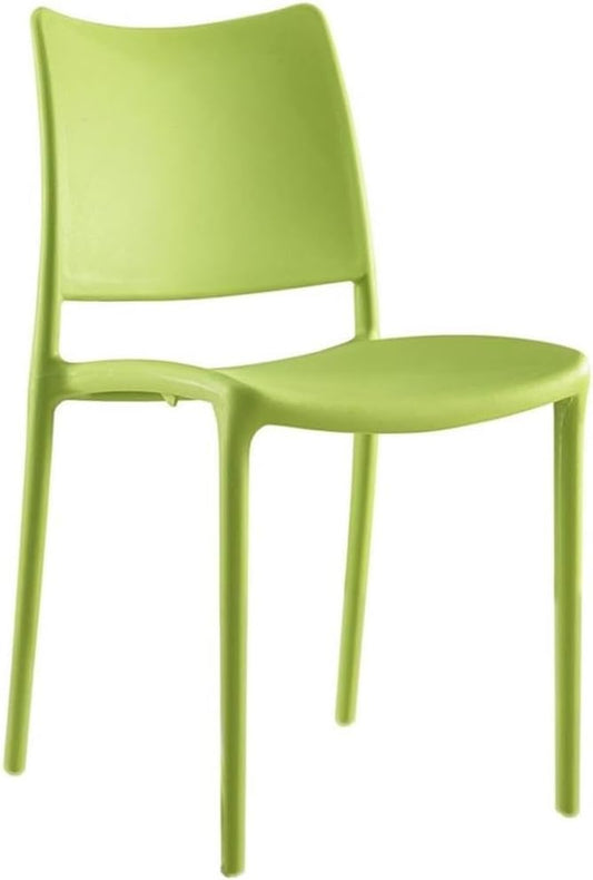 Modway Hipster Contemporary Modern Molded Plastic Stacking Dining Chair in Green