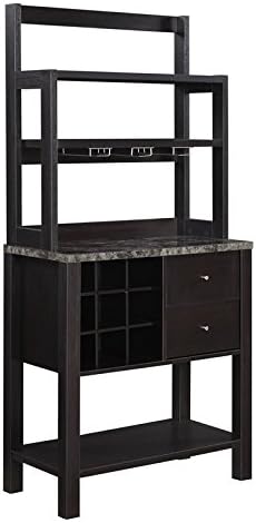 Convenience Concepts Newport Serving Bar, Espresso/Faux Marble