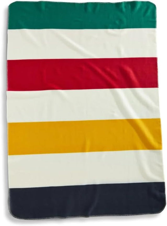 Hudson's Bay Fleece Throw Blanket Chunky Stripe