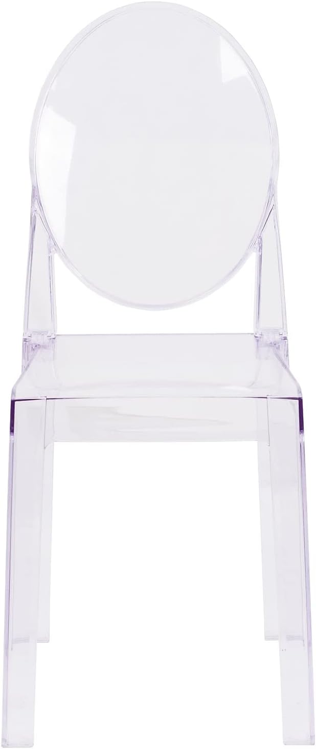 Flash Furniture Revna 4 Pack Revna Ghost Chair with Oval Back in Revna Transparent Crystal