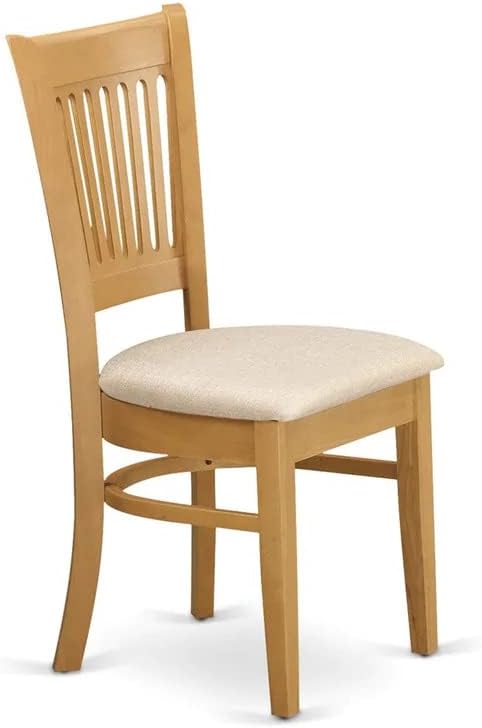 East West Furniture CAVA5-OAK-C 5 Piece Dining Set Includes a Rectangle Solid Wood Table and 4 Linen Fabric Kitchen Room Chairs, 36x60 Inch, Oak
