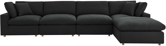 Modway Commix Down-Filled Overstuffed Upholstered 5-Piece Sectional Sofa Set