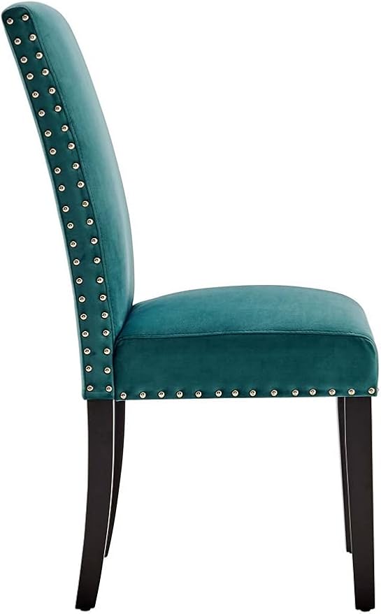 Modway Parcel Performance Velvet Dining Side Chairs - Set of 2, Teal
